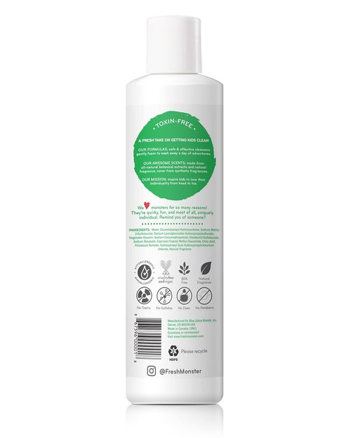 Fresh Monster 2-in-1 Kids Shampoo & Conditioner - Toxin-Free, Hypoallergenic, Tear-Free, Coconut (8.5oz)