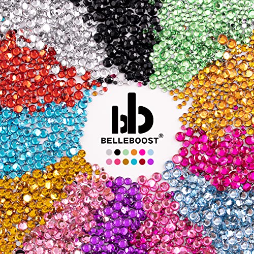 Colorful Rhinestones for Nails - AB & Transparent White Gems with Pickup Tools, 4520 Pcs, Variation 03