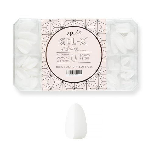 Apres Neutrals Gel-X Whitney Box Of Nail Tips, 11 Sizes 00-9, Soft Gel Tip Box (150pcs) (Natural Almond Extra Short, 150)