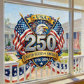 4th of July Window Clings - Patriotic Eagle & Flag Design - Style 27