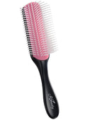 KTKUDY 9 Row Defining Brush - Detangling Blow-Drying Tool for Thick, Wavy & Coily Hair | Black & Pink