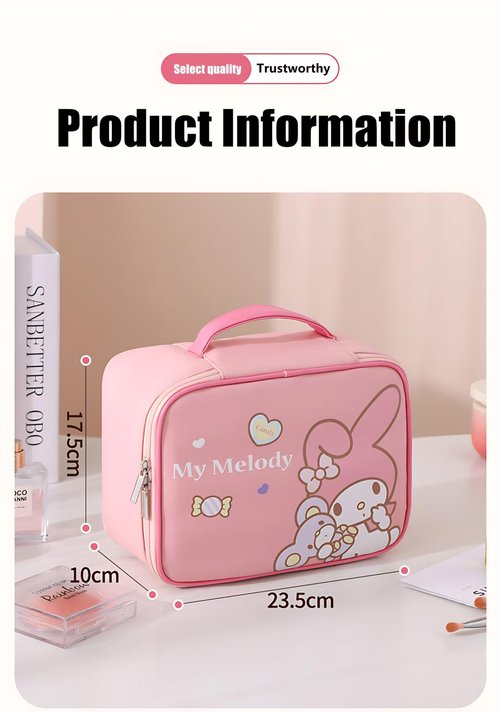 Kitty Makeup Bag – Makeup Organizer, Travel Toiletry Bag for Women & Girls | Cute Cosmetic Bag, Train Case for, Travel Bag, Toiletry Bag for Women, Make up Storage (Pink Kitty)