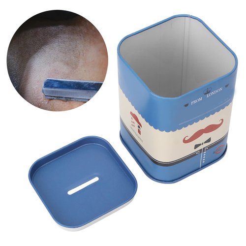 Blade Bank for Safety Blade Storagement, Used Double Safety Blade Disposal Case Blade Disposal Case Storage Bank for Used Safety Blades(Blue Beard)