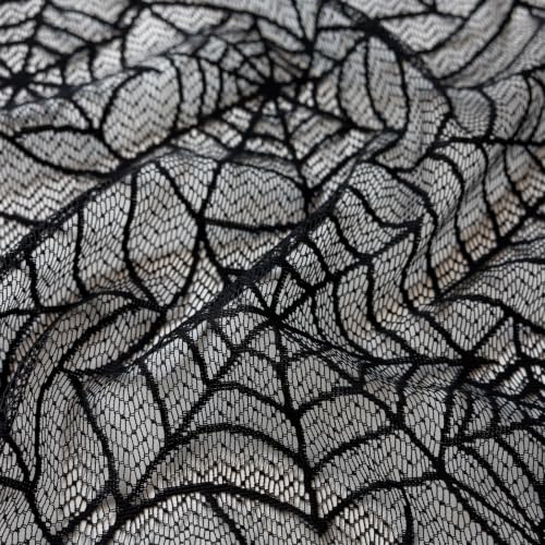 Halloween Black Lace Curtains 72 Inch - Dark Academia Sheer Panels, Pack of 2 - Black / 52" W x 72" L