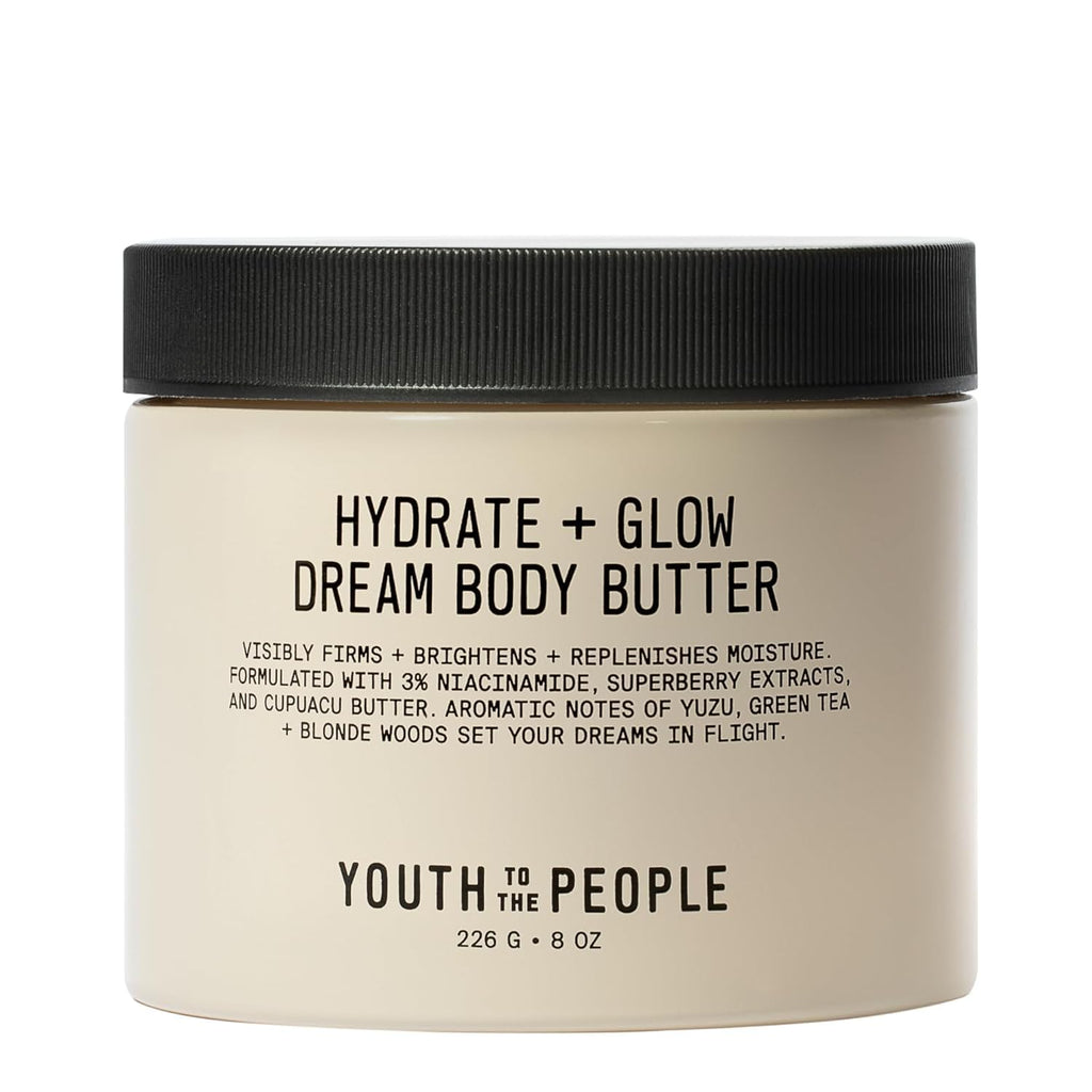 Youth To The People Superberry Body Butter - Hydrate & Brighten Skin Tone, 3% Niacinamide, Vegan, 8 oz
