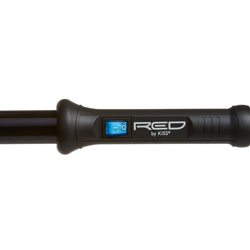 Kiss Red By Ceramic Tourmaline Curling Wand CIW021" inch, Black, 1 Count