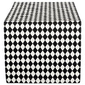 Halloween Harlequin Table Runner 14x72 Black Cream Cotton - Customizable