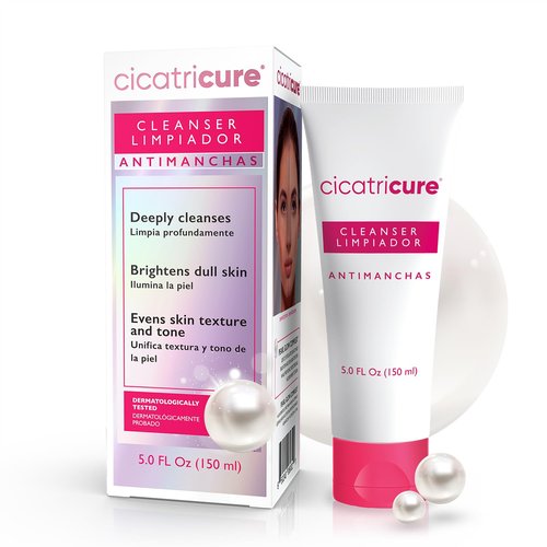 Cicatricure Antimanchas Face Wash, 3-in-1 Facial Cleanser for Women with Pearl Complex, Brightens Skin, Evens Tone & Texture, Deep Cleansing Facewash for Face, Neck & Cleavage, 5.0 FL Oz