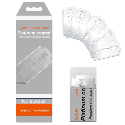 THURLADY 100 Count Safety Razor Blades - Swedish Stainless Steel Double Edge Razor Blades, Fit Most of Safety Razors, Precision, Smooth and Comfortable Shaving, Sensitive Skin Friendly