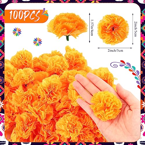 Day of the Dead Decoration Set with Faux Marigolds, Papel Picado Banners & Table Runners
