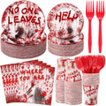 Halloween Bloody Zombie Party Tableware Set for 40 Guests - Disposable Decorations