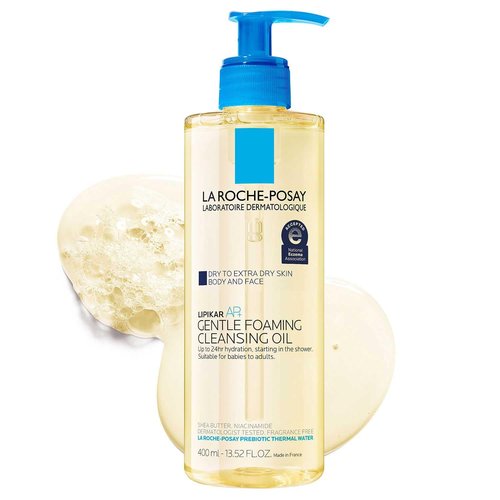 La Roche-Posay Lipikar AP+ Gentle Foaming Cleansing Oil - Hydrating Oil Cleanser for Face & Body, Fragrance-Free