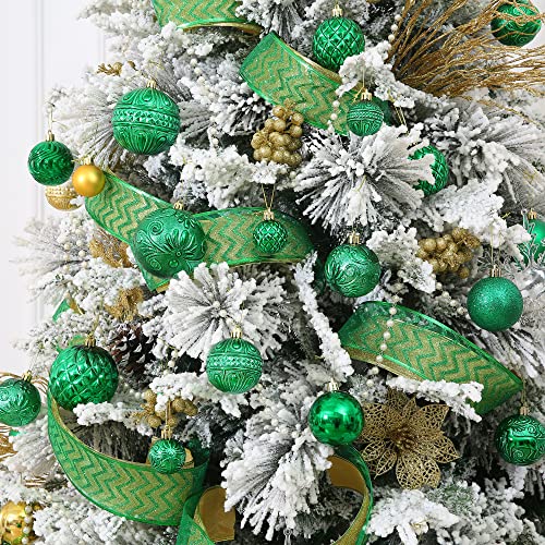 Christmas Ball Ornaments Set - Red Green Gold Shatterproof Decorations with Hang Rope - 36pcs, 6 Styles, 3 Sizes, Variation: RedGreenGold