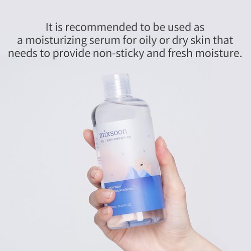 mixsoon Glacier Water Hyaluronic Acid Serum - Deep Hydration and Cooling for Face, Hydration Booster, Refreshing Lightweight Texture 30ml / 1.01 fl.oz. Korean Glass Skin Care