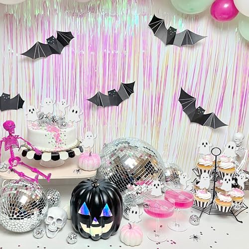 Halloween Ghost Cupcake Toppers White Glitter Baby Ghost Pattern 11 - 24 pcs