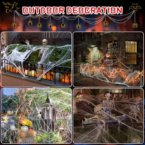 2000 sqft Spider Web Decoration Halloween with 50 Black & Green Spiders - Variation of THIS listing