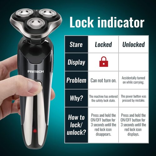 Skiennix Electric Razor for Men - Waterproof Rechargeable Shaver with Nose & Sideburn Trimmer