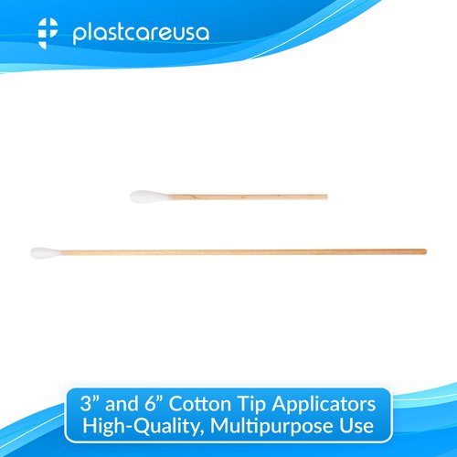 Cotton Tipped Applicators 6 Inch - Non Sterile Cotton Swabs with Wooden Sticks - Medical Cotton Tip Applicator for Multiple Uses (1000 Pack)