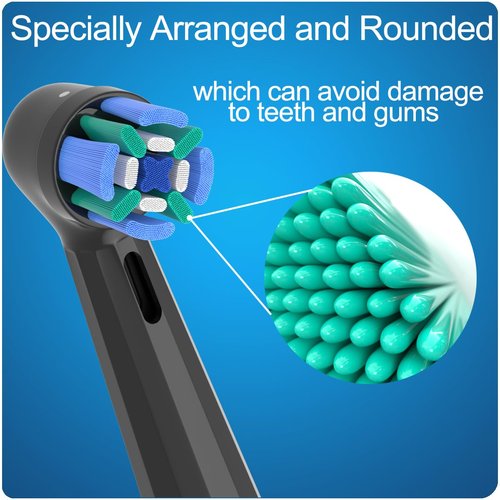 8 Pack Replacement Toothbrush Heads Compatible with Oral B iO, Brush Heads for Oral-B iO 2/3/4/5/6/7/8/9/10/7G Series, with Covers, Black