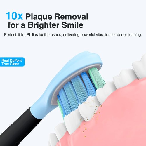 Philips Sonicare Replacement Toothbrush Heads - C3 & A3 Compatible Electric Brush Heads | Black