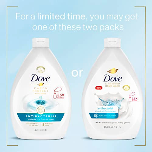 Dove Antibacterial Hand Wash Refill 34 Fl Oz Pack of 6 Unscented - Moisturizing & Protecting