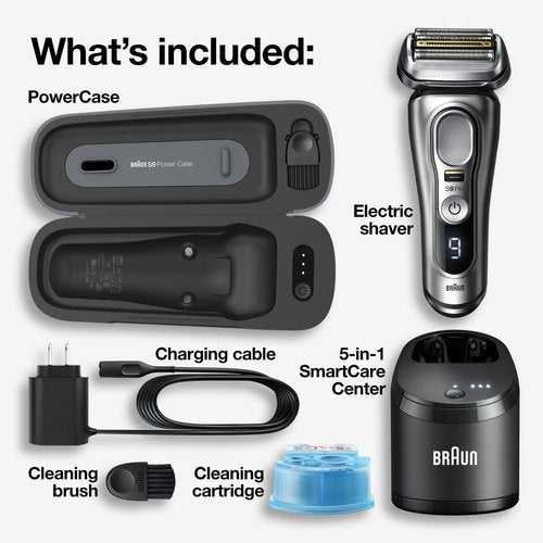 Braun Electric Razor - Series 9 Pro 9477cc Waterproof Foil Shaver | Wet & Dry Shave with Charging Case