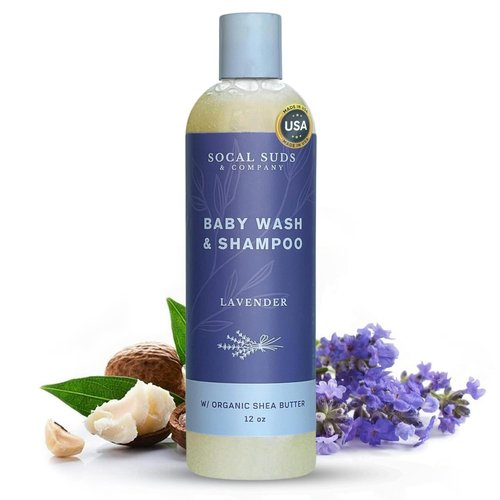SoCal Suds & Company Baby Body Wash & Shampoo - Natural Lavender Formula for Sensitive Skin | 12oz Bottle