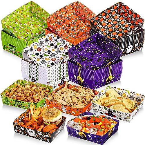 Halloween Food Snack Tray Paper Serving Bowls - Classic Style, 50 Pack