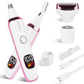 Mendaping 2025 Rechargeable Nose and Ear Hair Trimmer with LED Dispaly for Women Men,4 in 1 Painless Eyebrow & Facial Hair Trimmer with Powerful Motor,Ladies Wet & Dry Electric Razor (White)