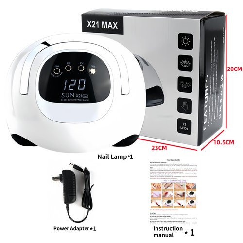 UV LED Nail Lamp with 72 Beads, 320W Nail Curing Lamps for Gel Polish with Automatic Sensor/4 Timer Setting,Led Nail Dryer, Professional Nail Art Drying Tools for Fingernail and Toenail.