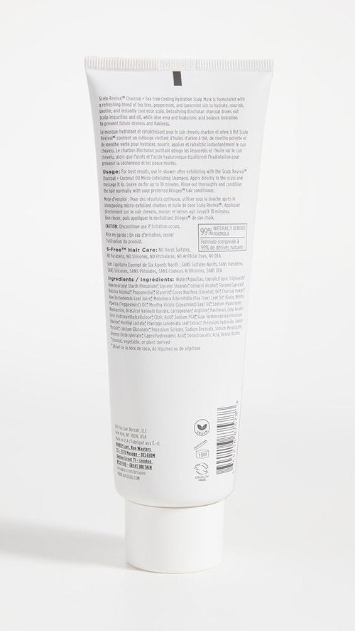 Briogeo Scalp Revival Charcoal & Tea Tree Scalp Mask - Cooling Hydration Treatment for All Hair Types