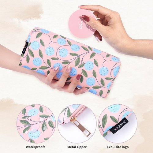 MAANGE Small Makeup Bag 2 PCS Cosmetic Bags for Women Oxford Fabric Make up Bag for Purse Portable Travel Zipper Makeup Pouch