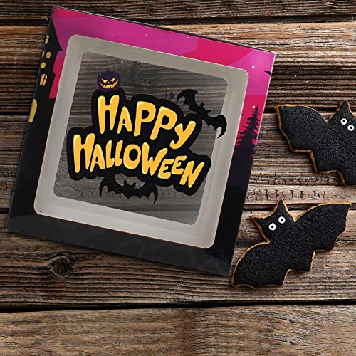 4 Pack Balloon Box DIY Halloween Party Supplies with Pumpkin and Bat Signs