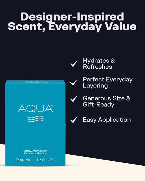 PB ParfumsBelcam Aqua Eau de Toilette Spray for Women - Fresh Fruity Floral Scent with Mandarin & Freesia - 1.7 Fl Oz
