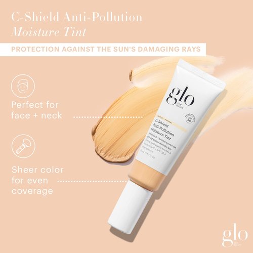 Glo Skin Beauty C-Shield Tinted Moisturizer SPF 30 - Lightweight Anti-Pollution Formula, 2N-Light, Vitamin C & Squalane