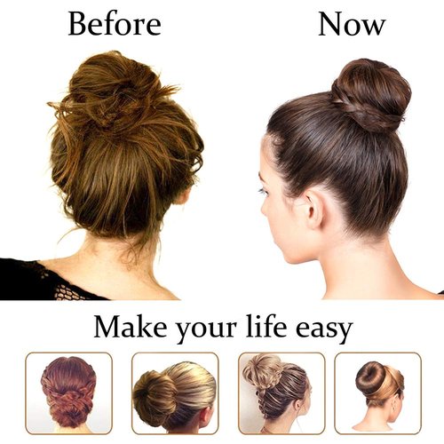 Skiennix Hair Donut Shaper - Extra Ring Style Bun Maker for Kids | 2PCS, 2.5 Inch, Brown