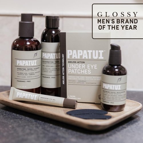 Papatui by Dwayne Johnson Fast-Acting Under Eye Patches for Men | Ageless Action to Reduce Puffiness, Dark Circles and Fine Lines | Made with Niacinamide, Hyaluronic Acid, Caffeine | 6ct
