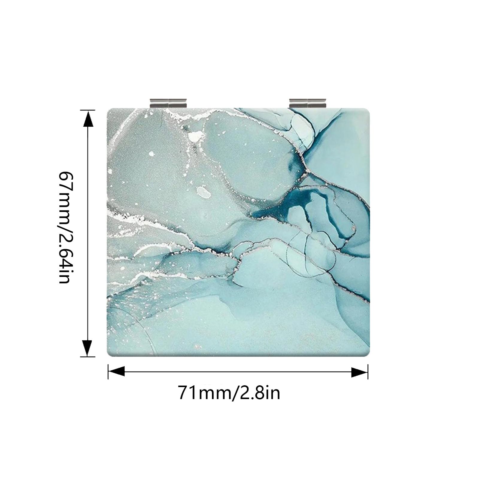 ZHU YU CHUN 6 PCS Daily Makeup Enlarge Makeup Square Small Purse Mirror Travel Portable Double-Sided Mirror, Gift for Girls, Women, Mothers (Apply Marbling)