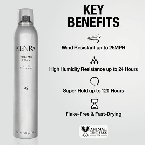 Kenra Volume Spray 25 - Super Hold Hairspray for All Hair Types | Flake-Free & Fast-Drying Formula