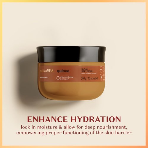 Nativa SPA by O Boticário Quinoa Sugar Body Scrub, Gentle Exfoliation & Skin Firmness Foot & Body Scrub, 7 Ounce
