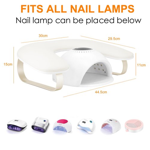 Arm Rest for Nails Tech Upgraded 10° Inclined, U-Shaped Manicure Nail Arm Rest Stand, Nail Armrest for Nail Tech Hand Rests with Aluminum Alloy Holder Non-Slip