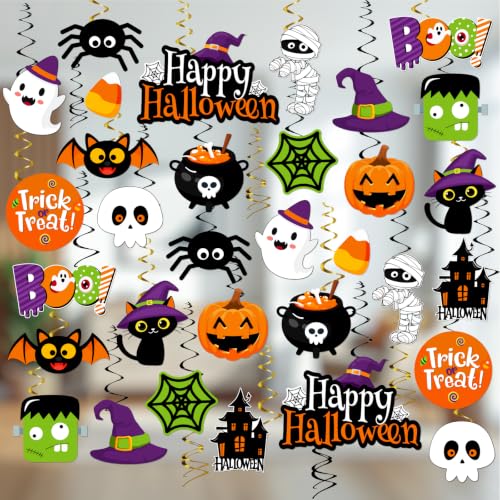 Halloween Hanging Decorations Ghost Streamers Pumpkins Witches Ceiling Swirls Indoor Festive Decor