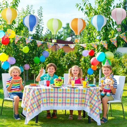 6 Pack Hot Air Balloon Paper Lanterns 12 Inch Hanging Ceiling Decor for Party Events