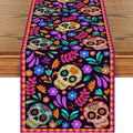 Mexican Sugar Skull Dia De Los Muertos Table Runner 13x72 Inch - Day of The Dead Decor
