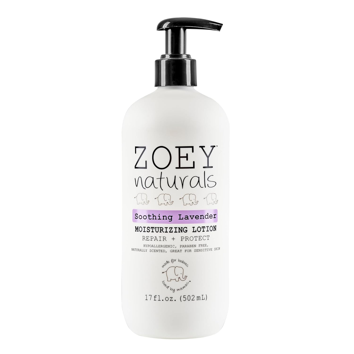 Zoey Naturals Lavender Moisturizing Lotion for Babies - Hypoallergenic & Gentle Formula - 17 fl oz