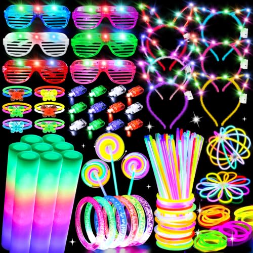 Glow in the Dark Party Supplies Kit for Kids & Adults Neon Decorations