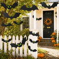 Halloween Bat Decorations Set with Glowing Eyes - 18 Pcs, Indoor Outdoor