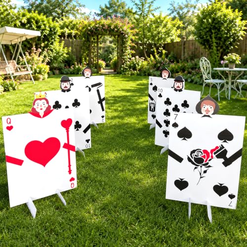 Giant Playing Card Yard Signs Set - Queen's Soldiers Lawn Decorations