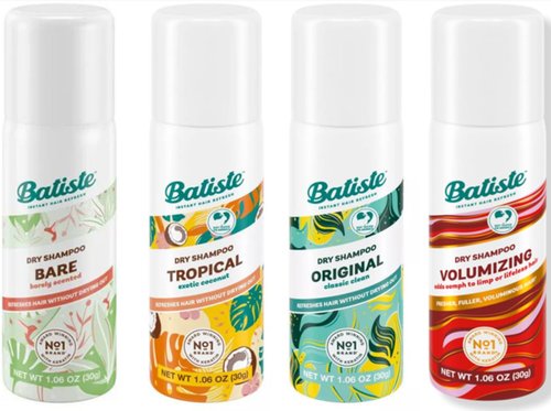 Batiste Mini 4-Pack | Original, Tropical, Bare & Volumizing Dry Shampoo Set