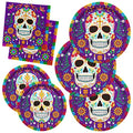 Day of the Dead Party Supplies Kit for 50 Guests - Skull Plates & Napkins